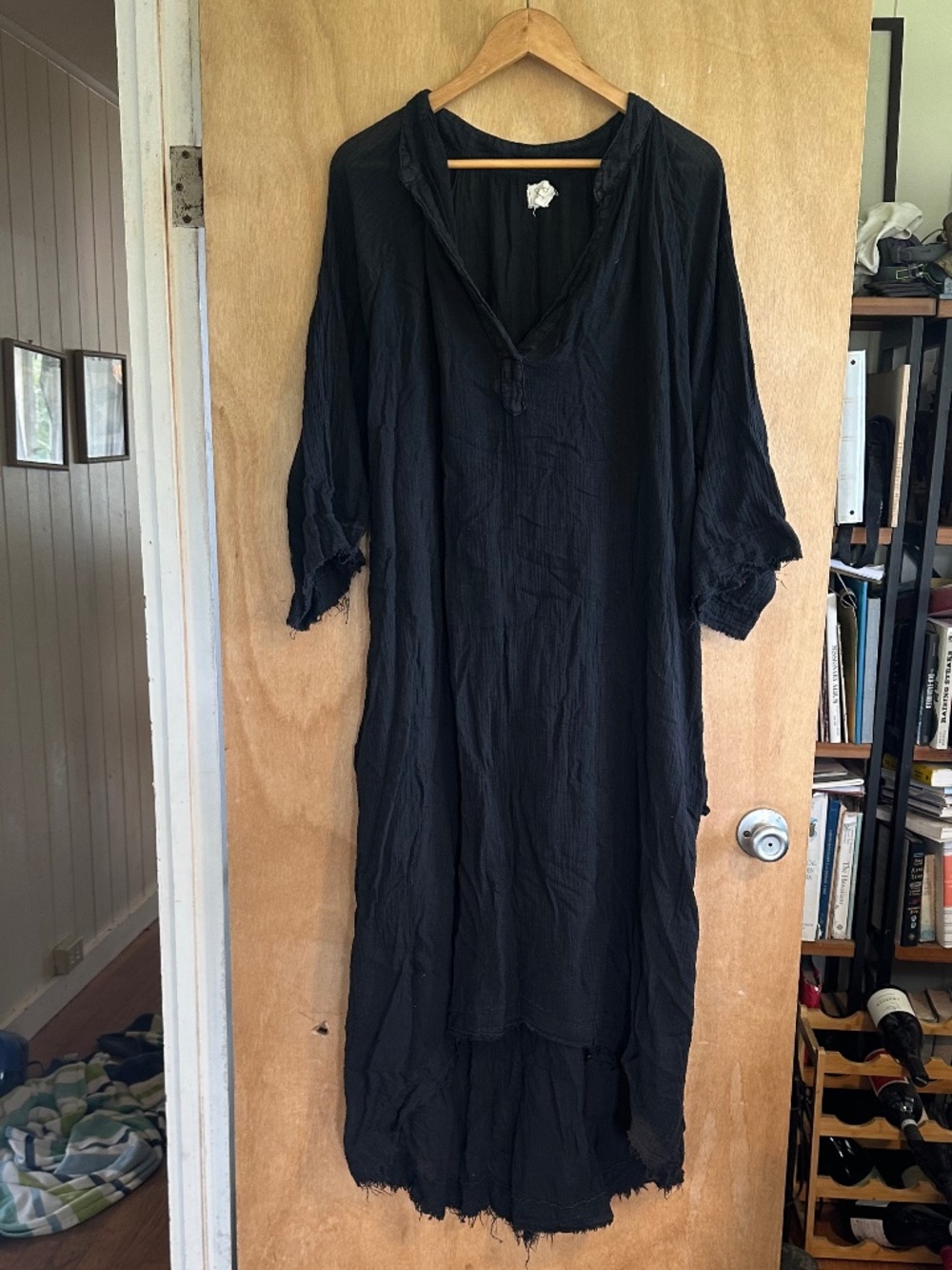 9 Seed Black Crepe Dress One Size